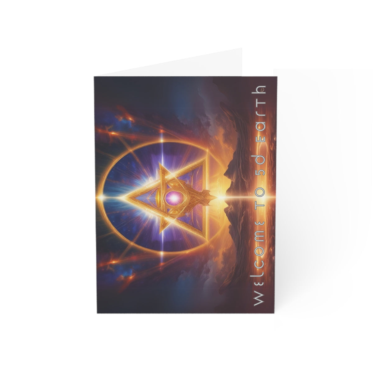 Greeting Cards (1, 10, 30, and 50pcs), Earth 5D, Merkaba Art, Earth Chakra, Golden Age, Ascension, Digital Art, Christmas, Holiday Earth Day, Rumi Sufi Mystic Inspirational Poetry Quotes, Gift for Him or Her, by Divine Arts
