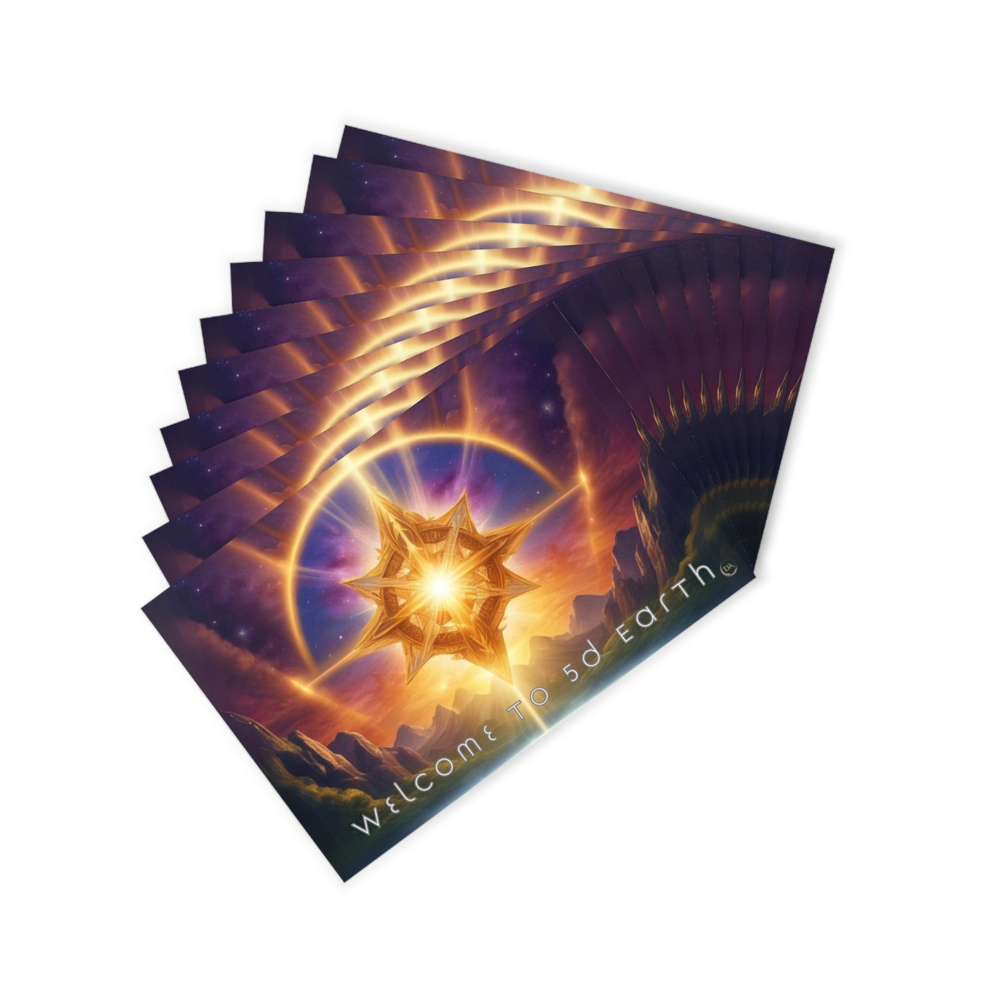Postcards (10pcs), Welcome to 5D Earth, Christmas Holiday Earth Day Spiritual Gift Merkaba Stationery, Ascension Art by Divine Arts