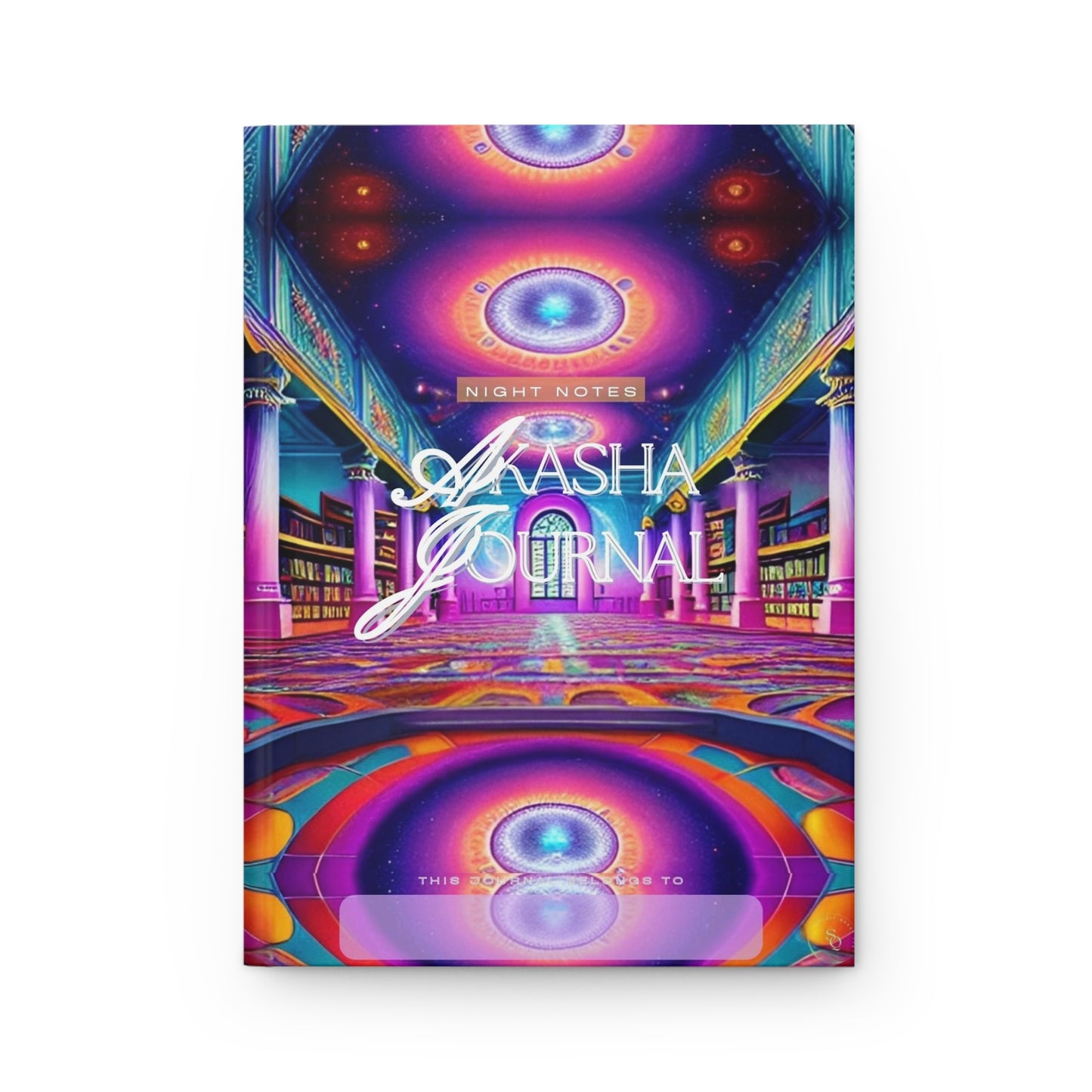 Divine Arts Hardcover Matte Laminate Coating Ruled Line Psychedelic Fantasy Galaxy Space Art Akashic Records Hall of Records Universal Comsic Library of Consciousness Front Cover and Amethyst Crystal Design Back Cover  Journal Stationery Notebook