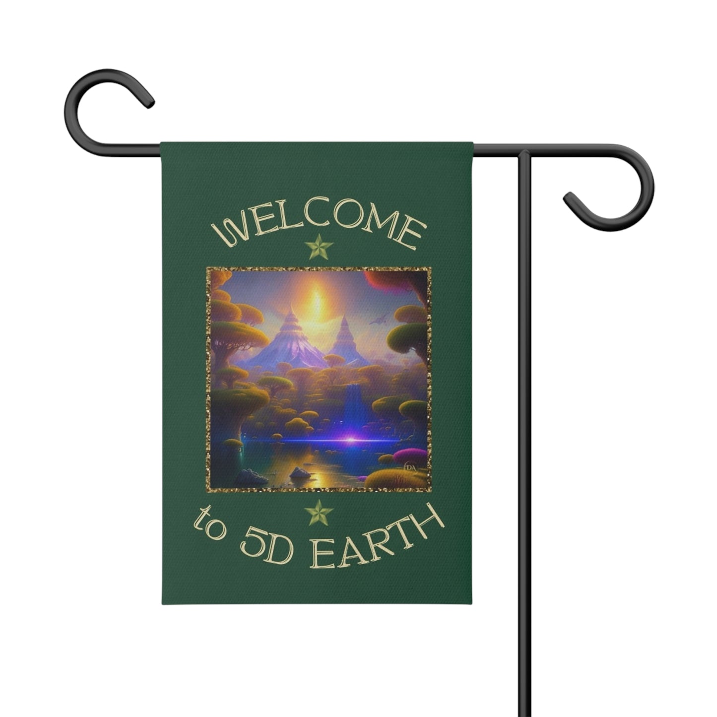 Divine Arts Garden Banner 100% Polyester 100% Weatherproof Water Resistant Fade Resistant 12" x 18" Double-Sided for Earth 5D Unity Consciousness Everyday is Earth Day Inspiration Garden Deoor Lightworker Yard Art