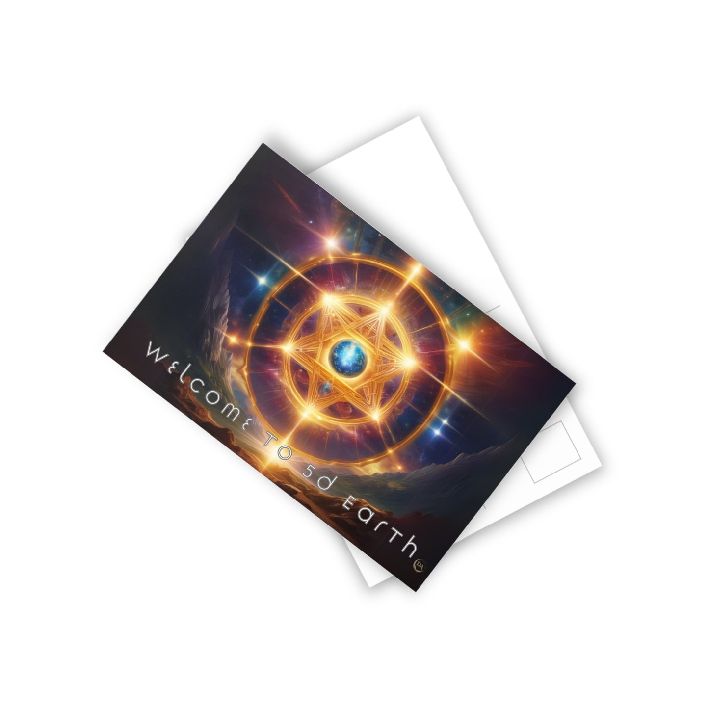 Postcards (10pcs), Welcome to 5D Earth, Christmas Holiday Earth Day Spiritual Gift Merkaba Stationery, Ascension Art by Divine Arts