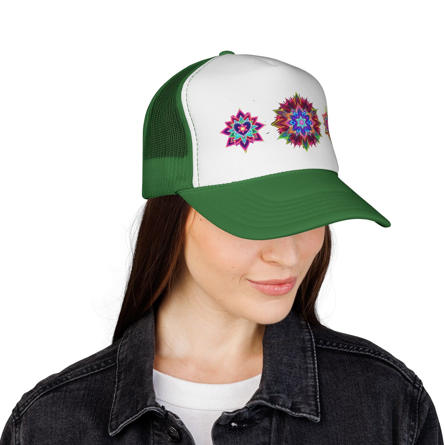 Psychedelic Sacred Geometry Galaxy Light Body Eternal Consciousness Merkaba Trucker Cap by Divine Arts