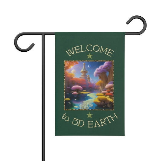 Divine Arts Garden Banner 100% Polyester 100% Weatherproof Water Resistant Fade Resistant 12" x 18" Double-Sided for Earth 5D Unity Consciousness Everyday is Earth Day Inspiration Garden Deoor Lightworker Yard Art