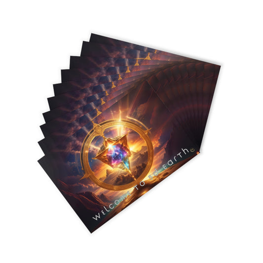 Postcards (10pcs), Welcome to 5D Earth, Christmas Holiday Earth Day Spiritual Gift Merkaba Stationery, Ascension Art by Divine Arts