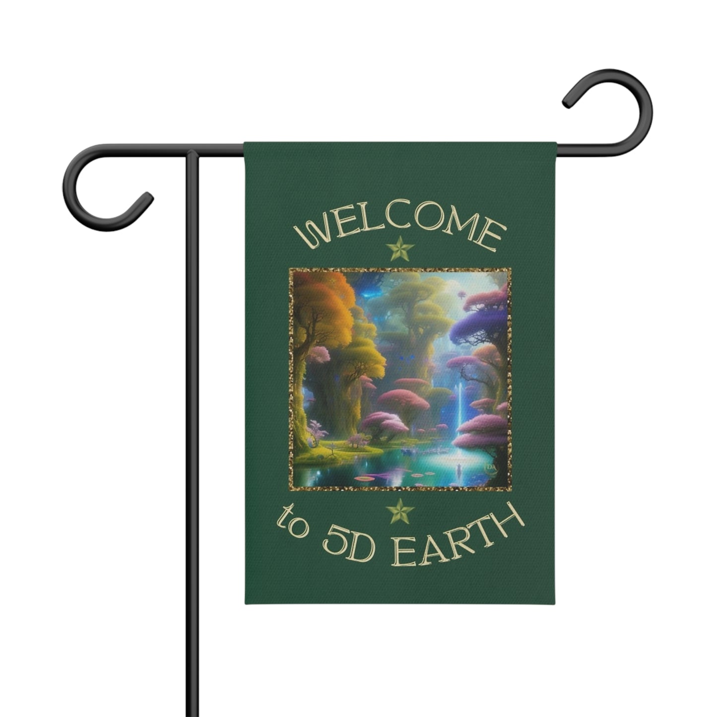 Divine Arts Garden Banner 100% Polyester 100% Weatherproof Water Resistant Fade Resistant 12" x 18" Double-Sided for Earth 5D Unity Consciousness Everyday is Earth Day Inspiration Garden Deoor Lightworker Yard Art