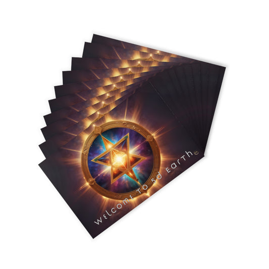 Postcards (10pcs), Welcome to 5D Earth, Christmas Holiday Earth Day Spiritual Gift Merkaba Stationery, Ascension Art by Divine Arts