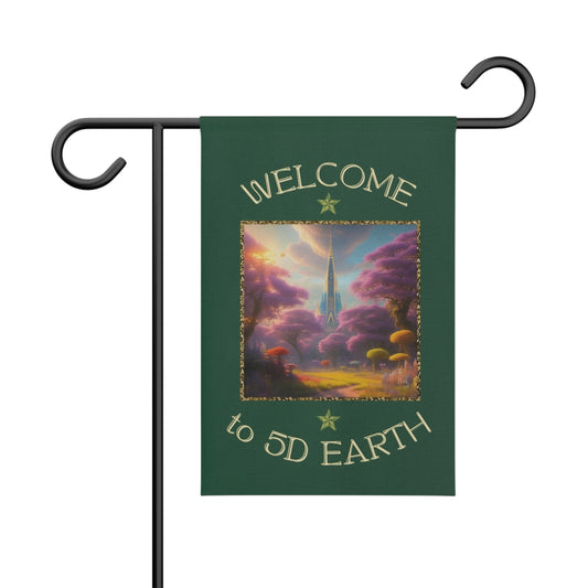 Divine Arts Garden Banner 100% Polyester 100% Weatherproof Water Resistant Fade Resistant 12" x 18" Double-Sided for Earth 5D Unity Consciousness Everyday is Earth Day Inspiration Garden Deoor Lightworker Yard Art