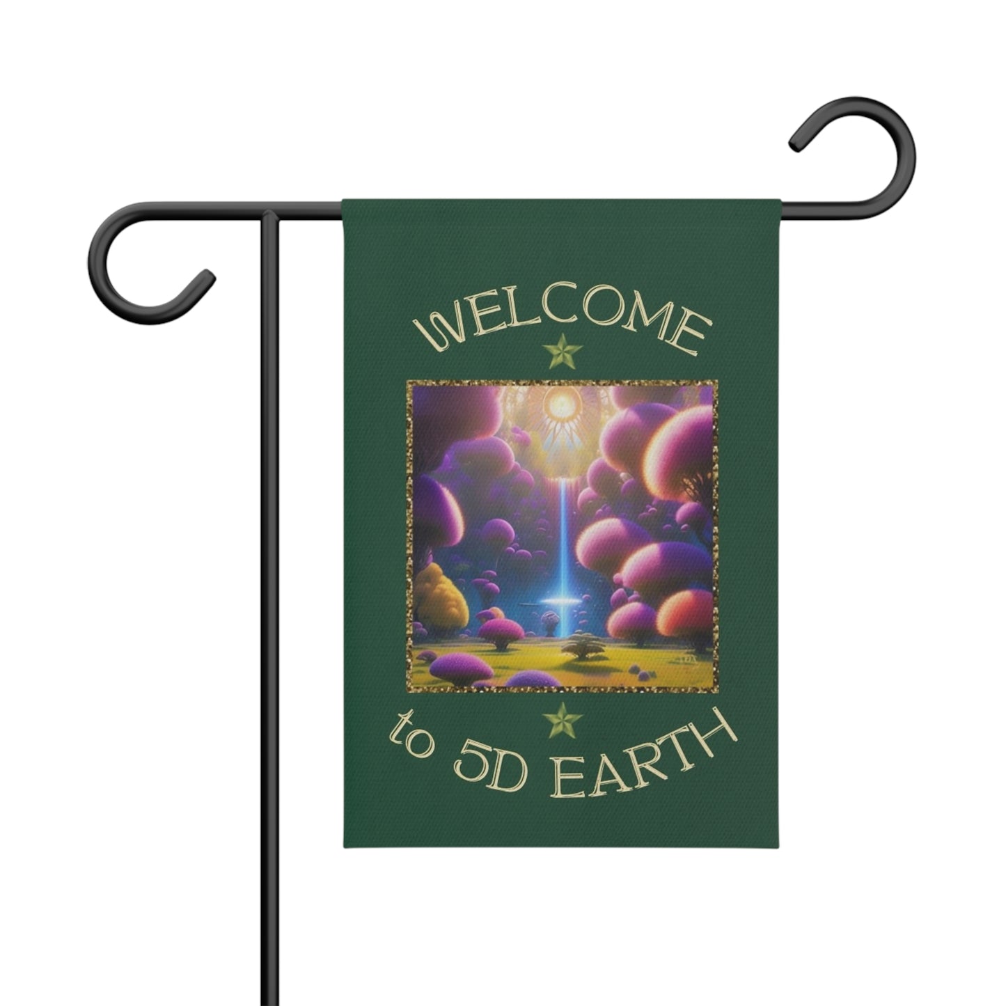 Divine Arts Garden Banner 100% Polyester 100% Weatherproof Water Resistant Fade Resistant 12" x 18" Double-Sided for Earth 5D Unity Consciousness Everyday is Earth Day Inspiration Garden Deoor Lightworker Yard Art