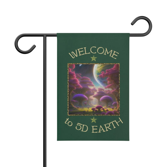 Divine Arts Garden Banner 100% Polyester 100% Weatherproof Water Resistant Fade Resistant 12" x 18" Double-Sided for Earth 5D Unity Consciousness Everyday is Earth Day Inspiration Garden Deoor Lightworker Yard Art