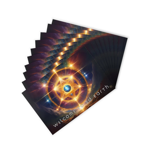 Postcards (10pcs), Welcome to 5D Earth, Christmas Holiday Earth Day Spiritual Gift Merkaba Stationery, Ascension Art by Divine Arts