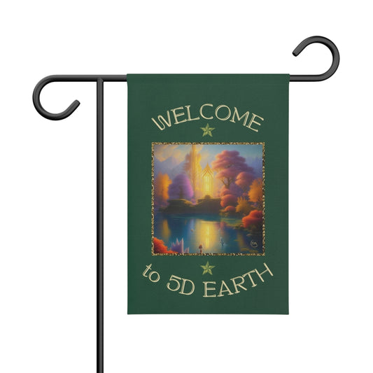 Divine Arts Garden Banner 100% Polyester 100% Weatherproof Water Resistant Fade Resistant 12" x 18" Double-Sided for Earth 5D Unity Consciousness Everyday is Earth Day Inspiration Garden Deoor Lightworker Yard Art