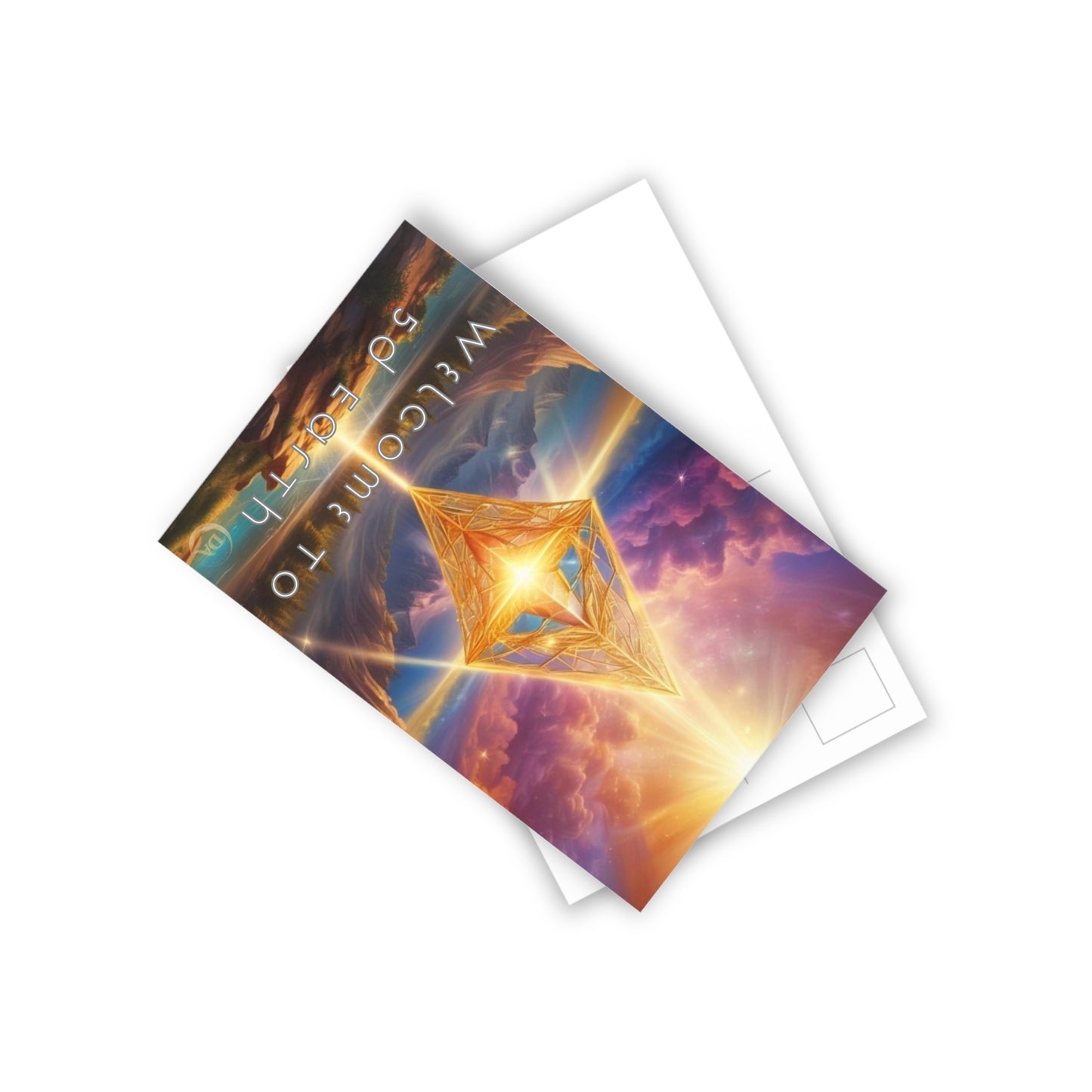 Postcards (10pcs), Welcome to 5D Earth, Christmas Holiday Earth Day Spiritual Gift Merkaba Stationery, Ascension Art by Divine Arts