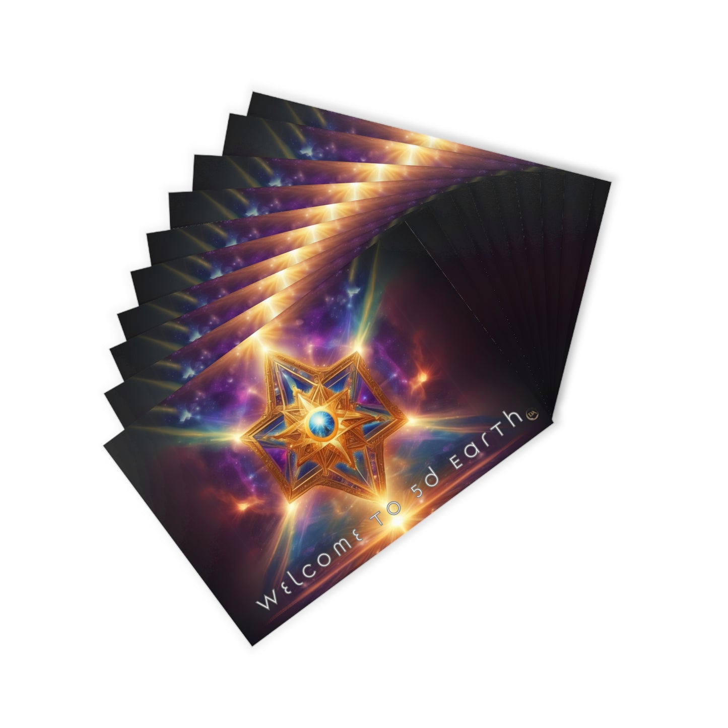Postcards (10pcs), Welcome to 5D Earth, Christmas Holiday Earth Day Spiritual Gift Merkaba Stationery, Ascension Art by Divine Arts