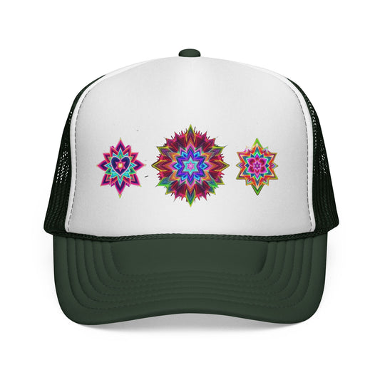 Psychedelic Sacred Geometry Galaxy Light Body Eternal Consciousness Merkaba Trucker Cap by Divine Arts