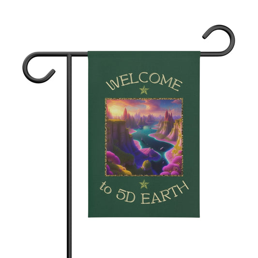 Divine Arts Garden Banner 100% Polyester 100% Weatherproof Water Resistant Fade Resistant 12" x 18" Double-Sided for Earth 5D Unity Consciousness Everyday is Earth Day Inspiration Garden Deoor Lightworker Yard Art