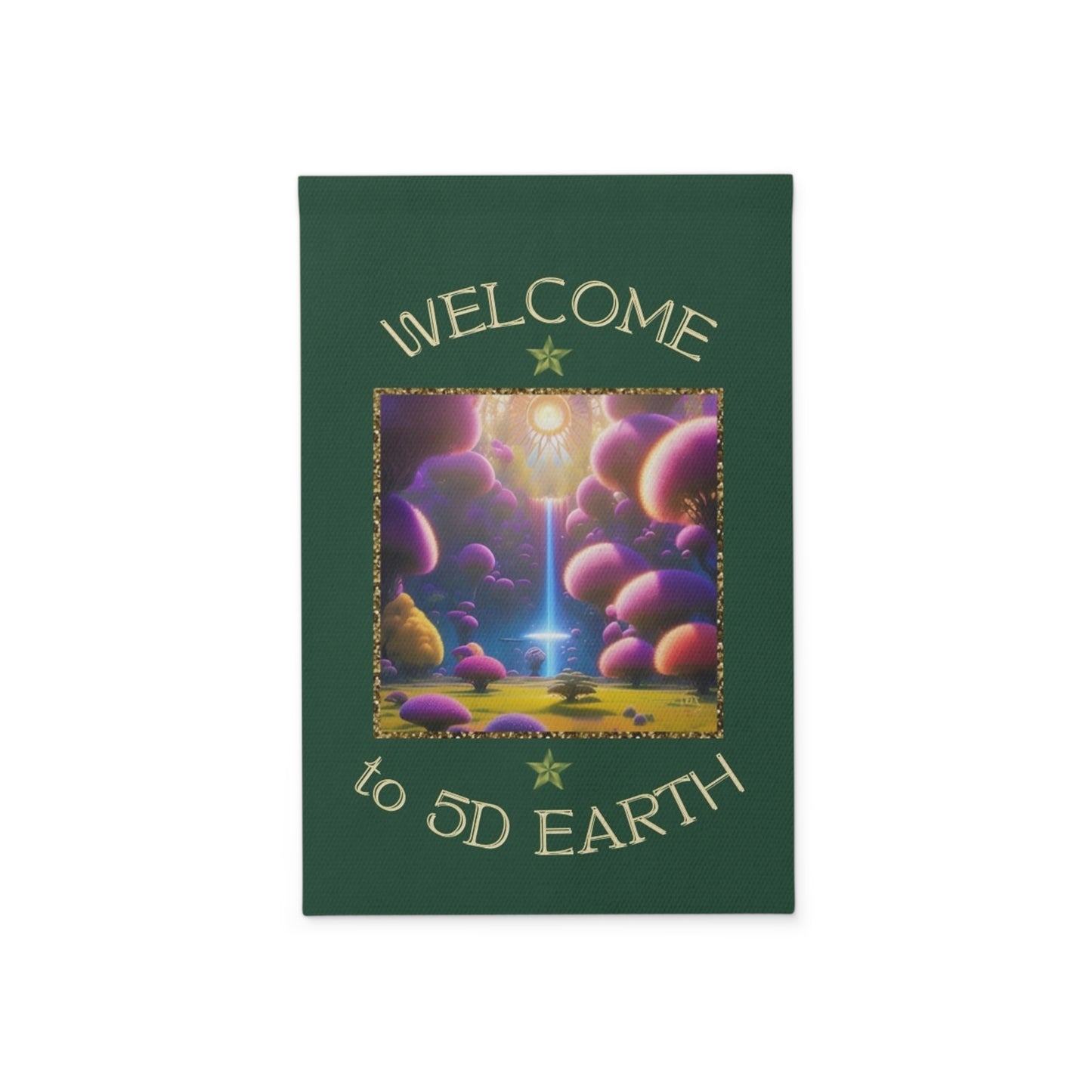 Divine Arts Garden Banner 100% Polyester 100% Weatherproof Water Resistant Fade Resistant 12" x 18" Double-Sided for Earth 5D Unity Consciousness Everyday is Earth Day Inspiration Garden Deoor Lightworker Yard Art