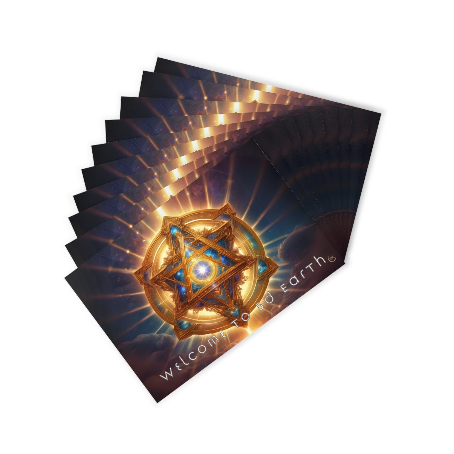 Postcards (10pcs), Welcome to 5D Earth, Christmas Holiday Earth Day Spiritual Gift Merkaba Stationery, Ascension Art by Divine Arts
