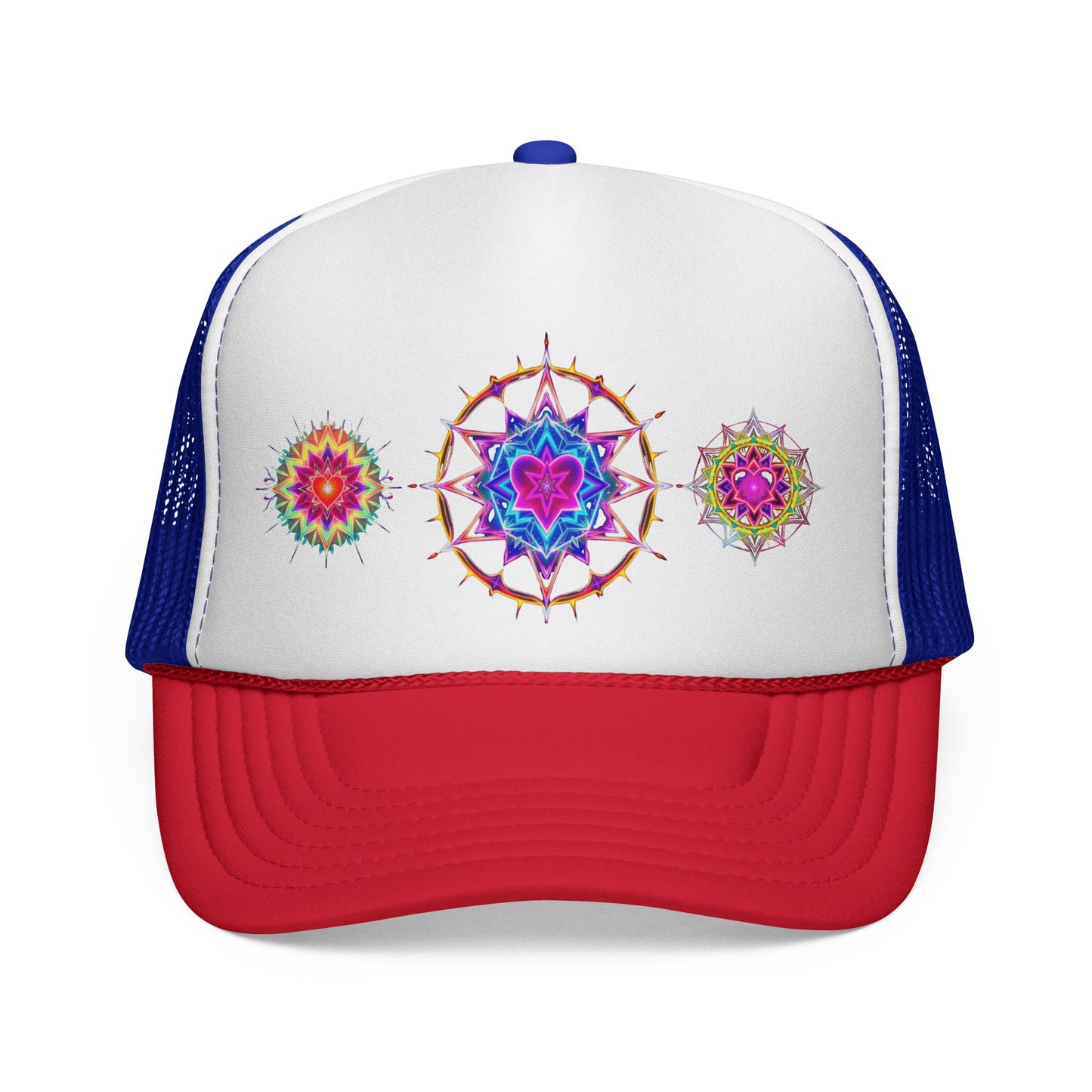 Psychedelic Sacred Geometry Galaxy Light Body Merkaba Trucker Cap by Divine Arts