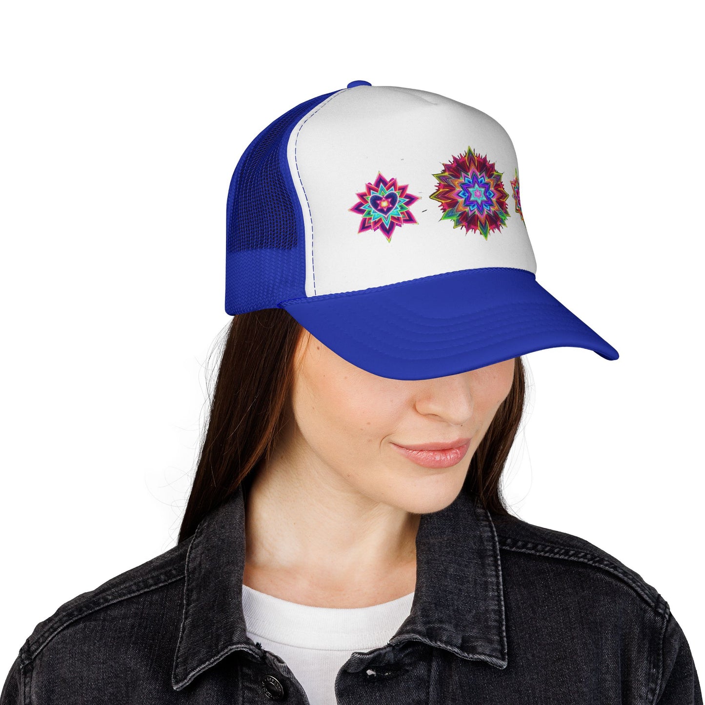 Psychedelic Sacred Geometry Galaxy Light Body Eternal Consciousness Merkaba Trucker Cap by Divine Arts