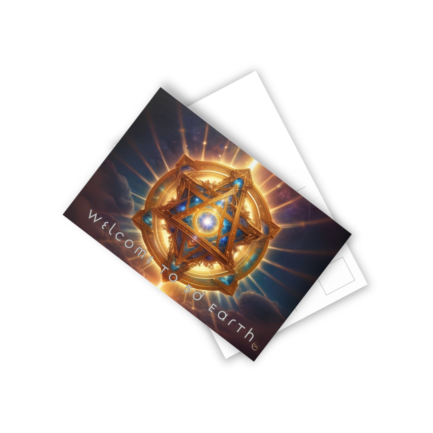 Postcards (10pcs), Welcome to 5D Earth, Christmas Holiday Earth Day Spiritual Gift Merkaba Stationery, Ascension Art by Divine Arts