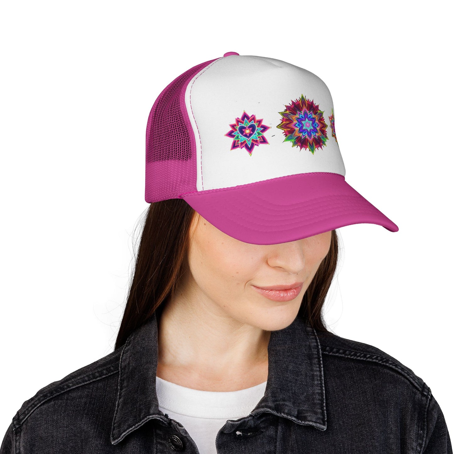 Psychedelic Sacred Geometry Galaxy Light Body Eternal Consciousness Merkaba Trucker Cap by Divine Arts
