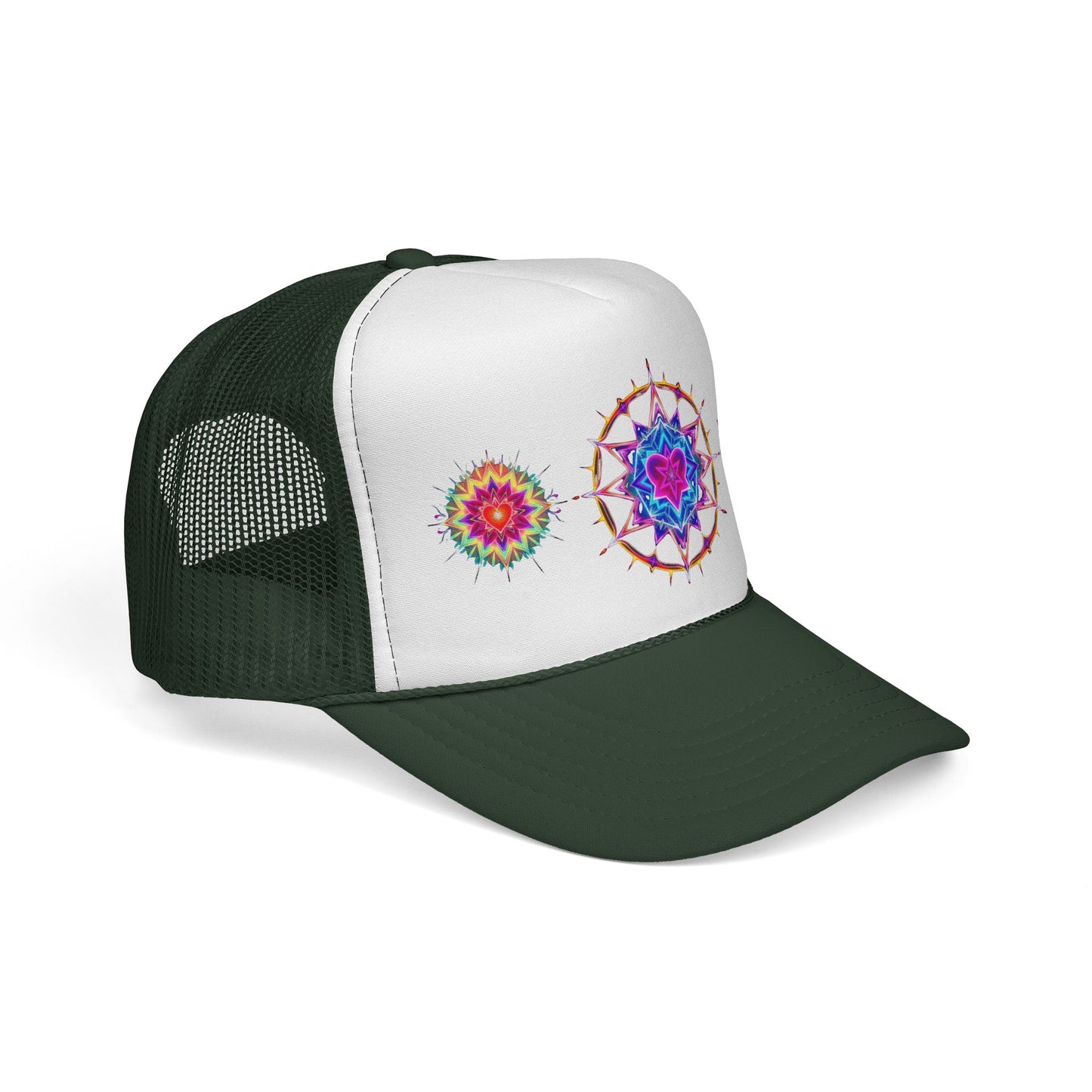 Psychedelic Sacred Geometry Galaxy Light Body Merkaba Trucker Cap by Divine Arts