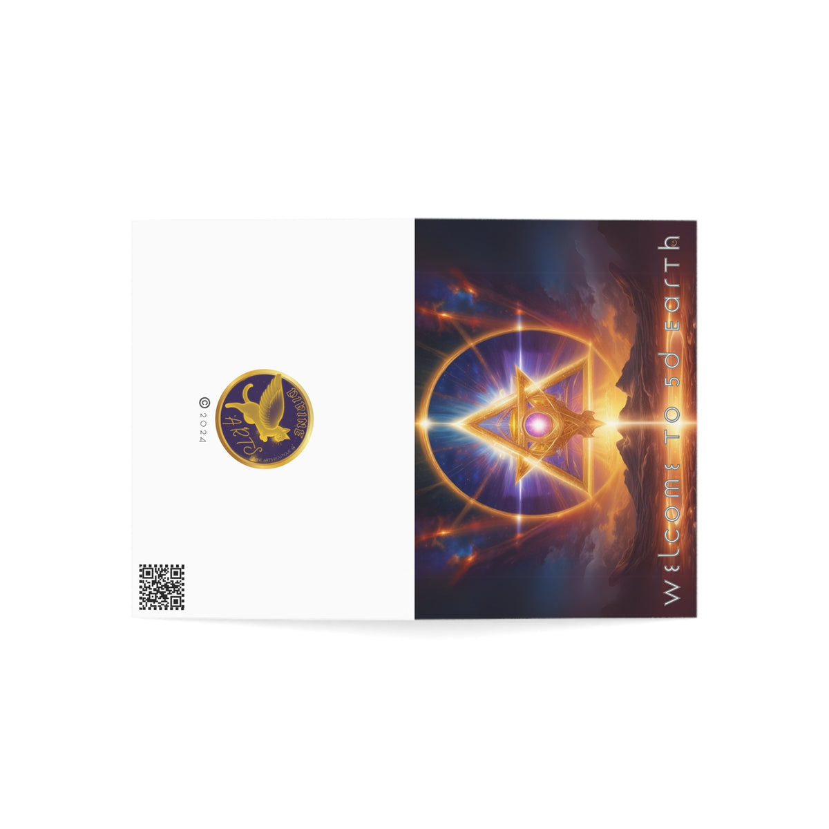 Greeting Cards (1, 10, 30, and 50pcs), Earth 5D, Merkaba Art, Earth Chakra, Golden Age, Ascension, Digital Art, Christmas, Holiday Earth Day, Rumi Sufi Mystic Inspirational Poetry Quotes, Gift for Him or Her, by Divine Arts