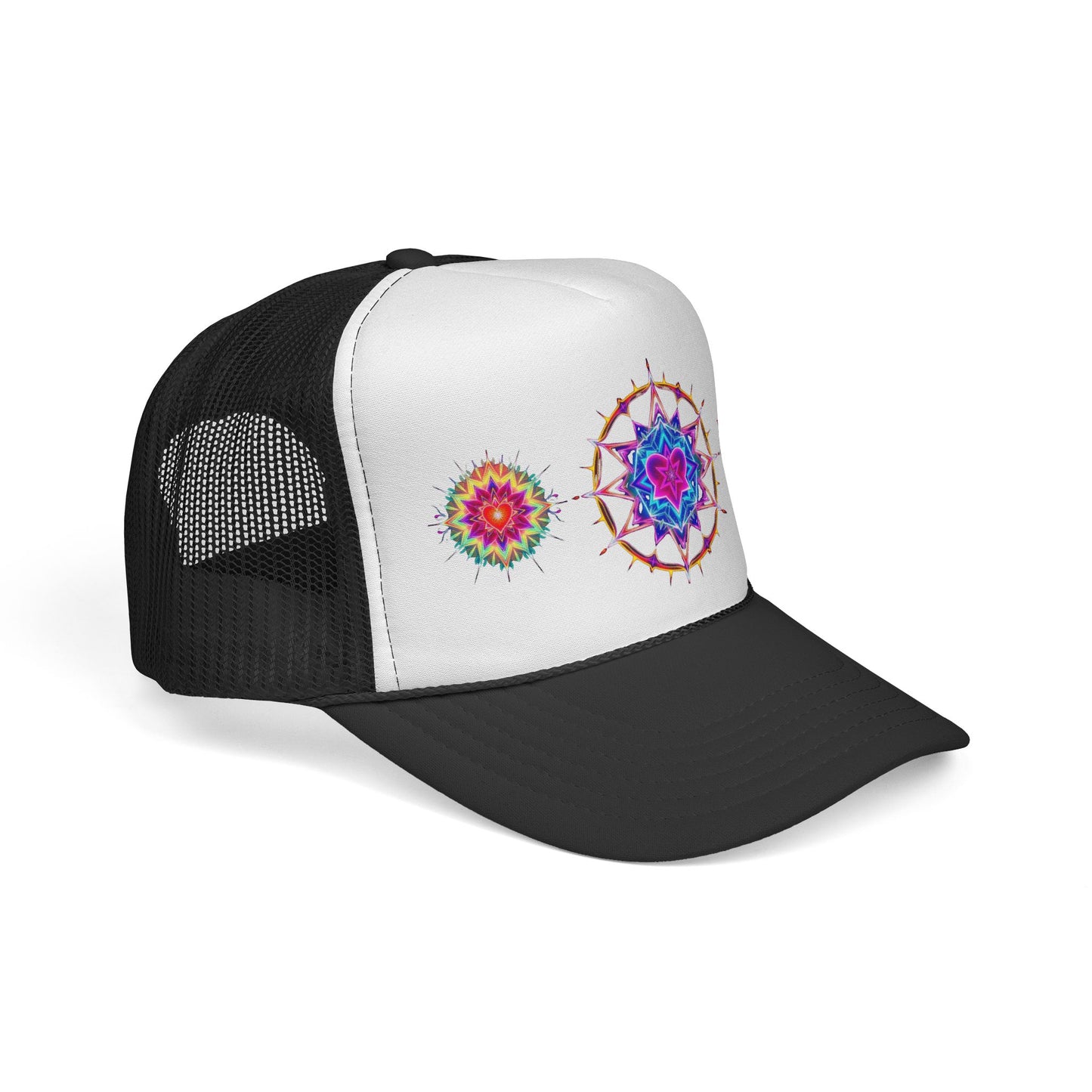 Psychedelic Sacred Geometry Galaxy Light Body Merkaba Trucker Cap by Divine Arts