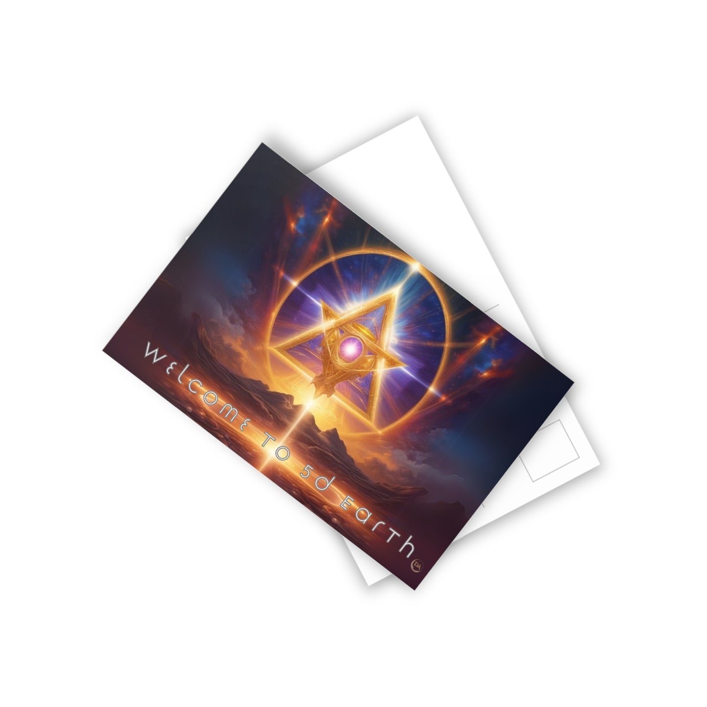 Postcards (10pcs), Welcome to 5D Earth, Christmas Holiday Earth Day Spiritual Gift Merkaba Stationery, Ascension Art by Divine Arts