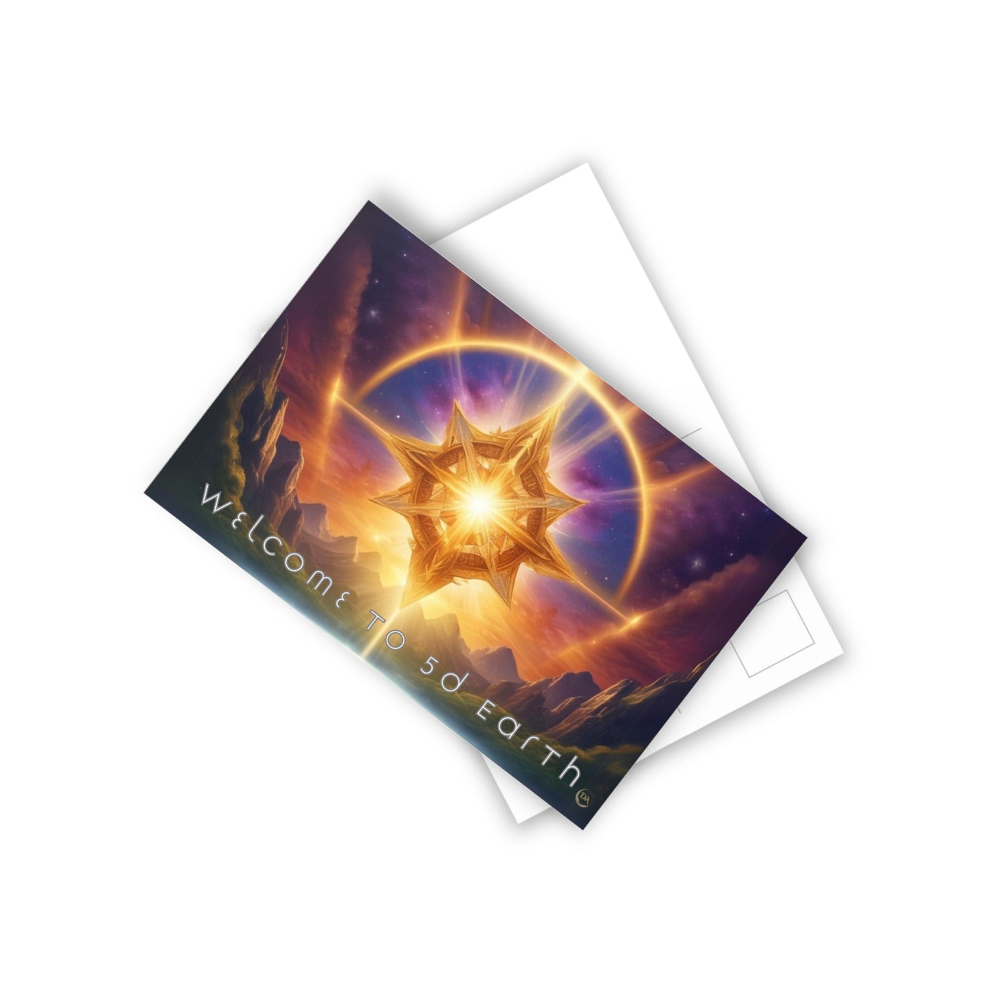 Postcards (10pcs), Welcome to 5D Earth, Christmas Holiday Earth Day Spiritual Gift Merkaba Stationery, Ascension Art by Divine Arts