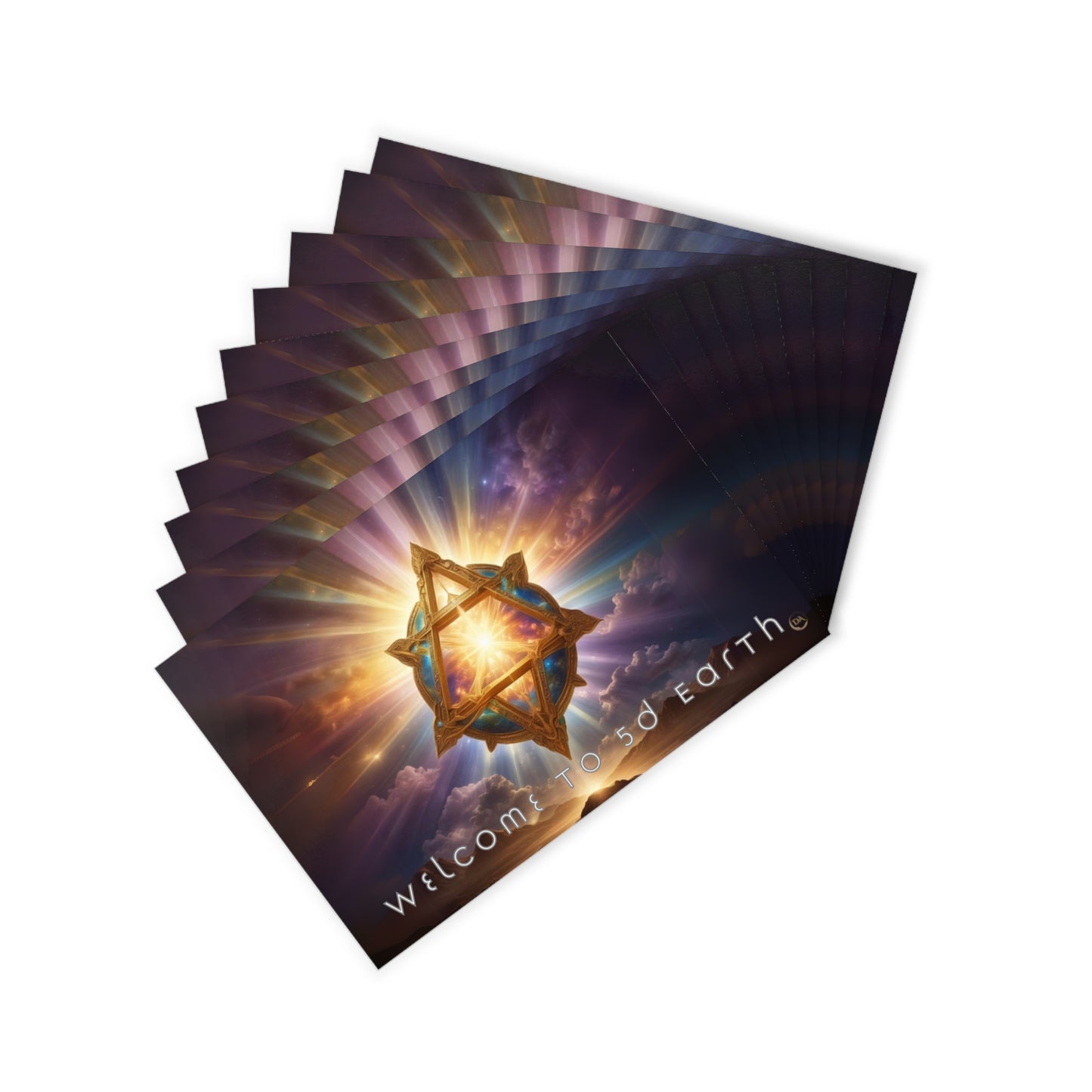 Postcards (10pcs), Welcome to 5D Earth, Christmas Holiday Earth Day Spiritual Gift Merkaba Stationery, Ascension Art by Divine Arts