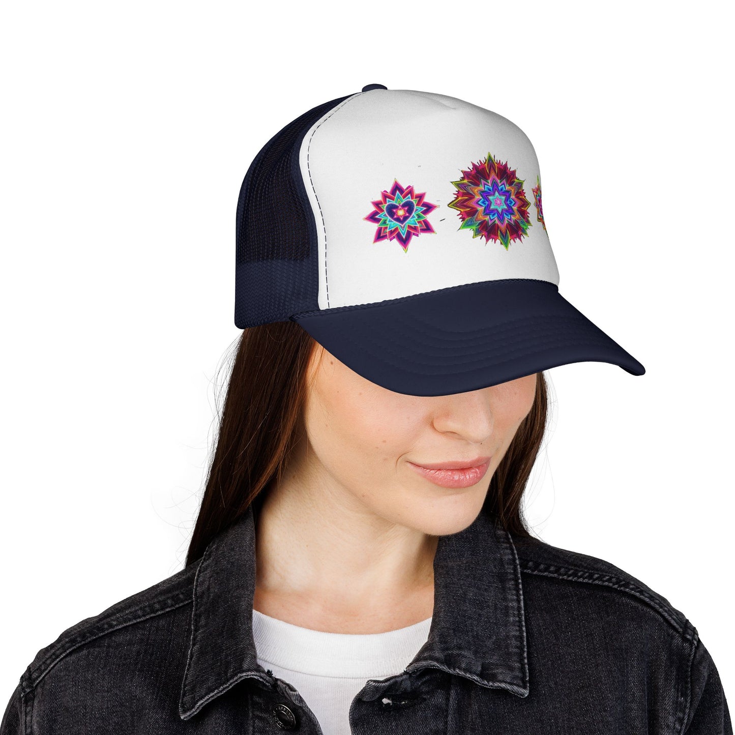 Psychedelic Sacred Geometry Galaxy Light Body Eternal Consciousness Merkaba Trucker Cap by Divine Arts