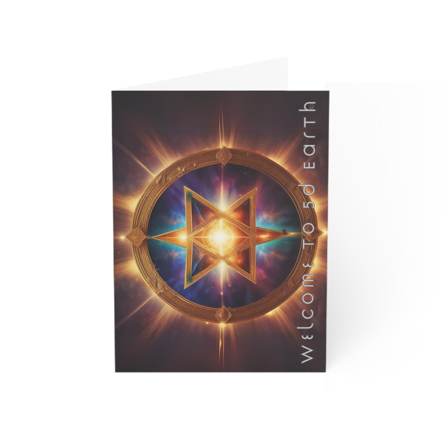 Greeting Cards (1, 10, 30, and 50pcs), Earth 5D, Merkaba Art, Earth Chakra, Golden Age, Ascension, Digital Art, Christmas, Holiday Earth Day, Rumi Sufi Mystic Inspirational Poetry Quotes, Gift for Him or Her, by Divine Arts