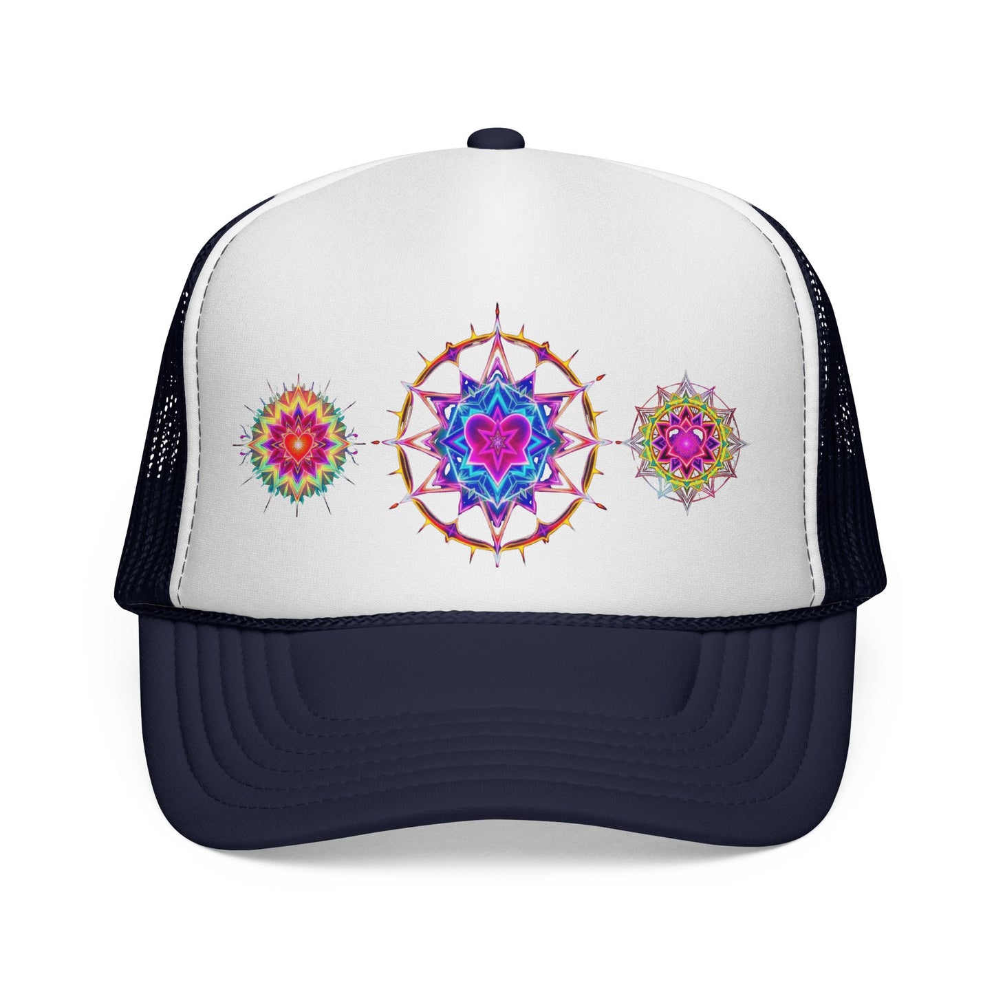 Psychedelic Sacred Geometry Galaxy Light Body Merkaba Trucker Cap by Divine Arts